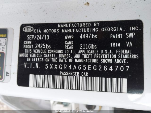 5XXGR4A65EG264707 KIA Optima Sx Turbo