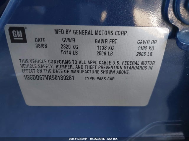 2009 CADILLAC STS 1G6DD67VX90130281 Photo 8
