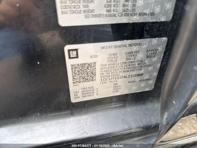 1GCUYEED4LZ336866 Chevrolet Silverado K1500 Rst