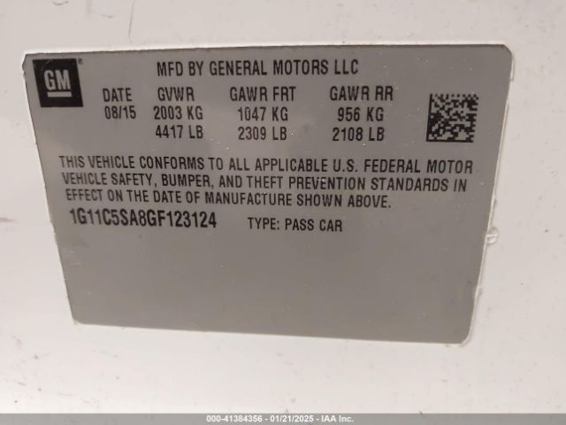 1G11C5SA8GF123124 Chevrolet Malibu Limited Lt