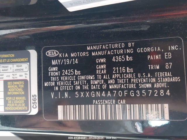 KIA OPTIMA EX 2015 5XXGN4A70FG357284 Image 9