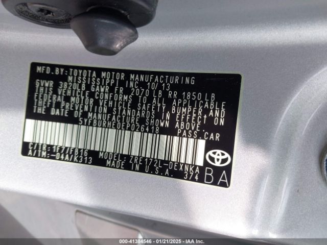 5YFBURHE0EP026418 Toyota Corolla Le/le Plus/le Premium