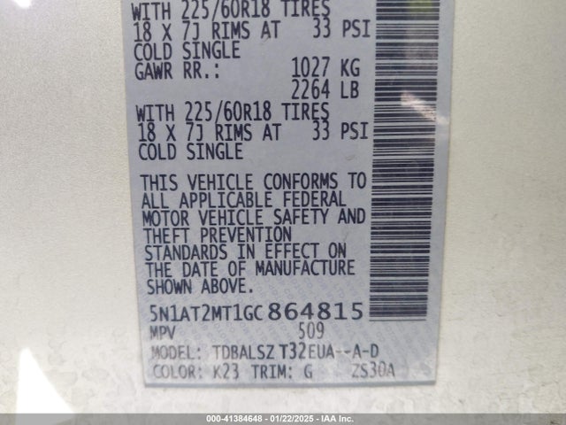 Nissan Rogue Sl 2016 5N1AT2MT1GC864815 Image 9