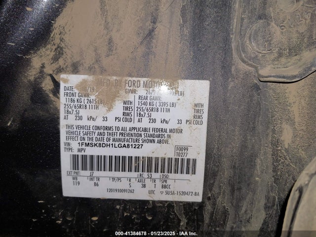 1FMSK8DH1LGA81227 Ford EXPLORER XLT