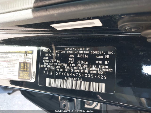 KIA OPTIMA EX 2015 5XXGN4A75FG357829 Image 9