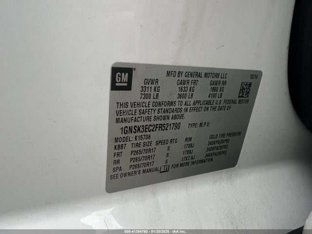 1GNSK3EC2FR521790 Chevrolet Tahoe Special