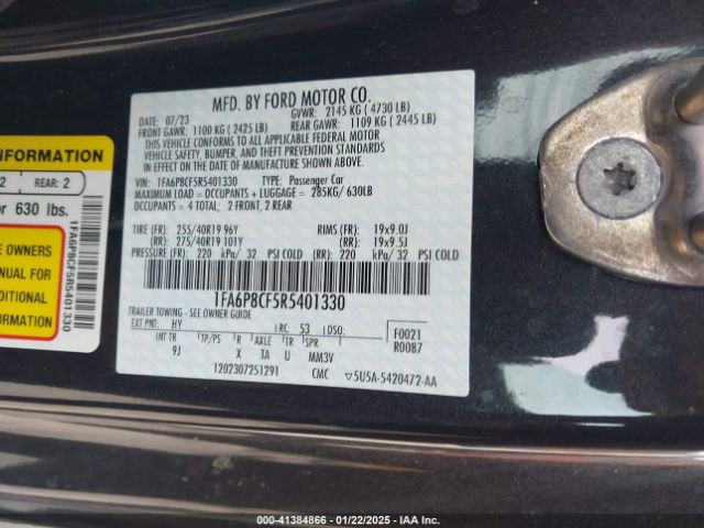 1FA6P8CF5R5401330 Ford Mustang Gt Premium Fastback