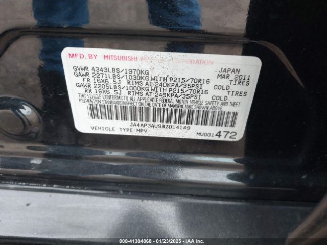 2011 MITSUBISHI OUTLANDER SPORT JA4AP3AU9BZ014149 Photo 8