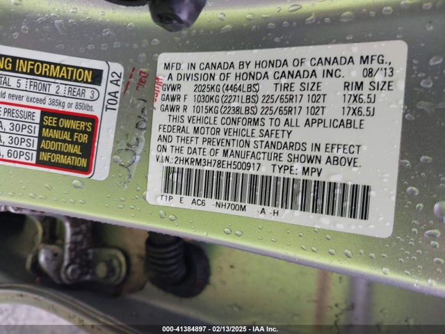 Honda Cr-v Ex-l 2014 2HKRM3H78EH500917 Image 9
