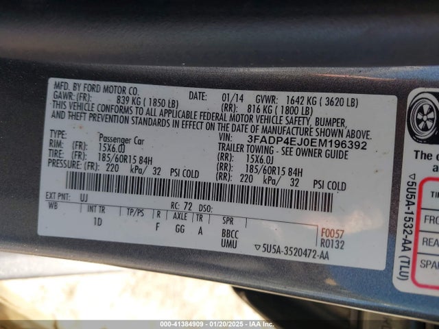 Ford FIESTA SE 2014 3FADP4EJ0EM196392 Image 9