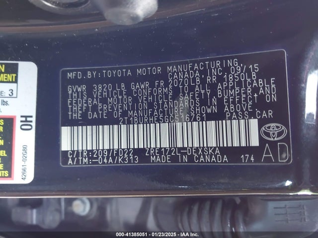 Toyota Corolla S Plus 2016 2T1BURHE5GC516761 Image 9