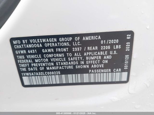 1VWSA7A32LC009225 Volkswagen Passat 2.0t Se