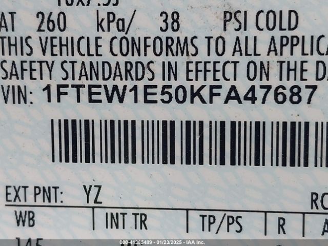 1FTEW1E50KFA47687 Ford F-150 Xlt