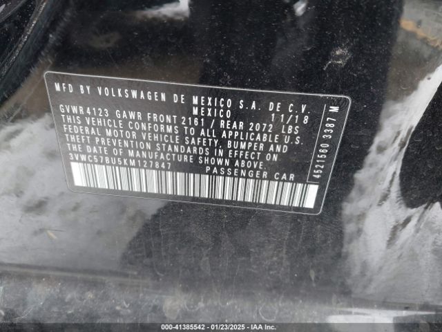 3VWC57BU5KM127847 Volkswagen Jetta 1.4t R-line/1.4t S/1.4t Se