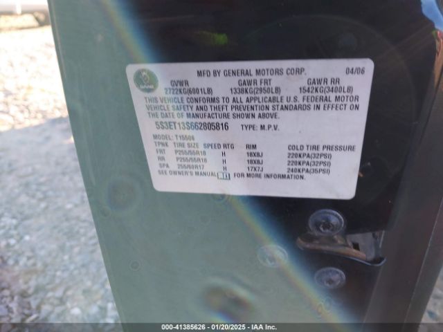 2006 SAAB 9-7X 5S3ET13S662805816 Photo 8