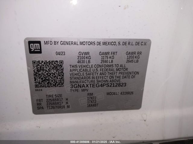 3GNAXTEG4PS212823 Chevrolet Equinox Awd 2fl