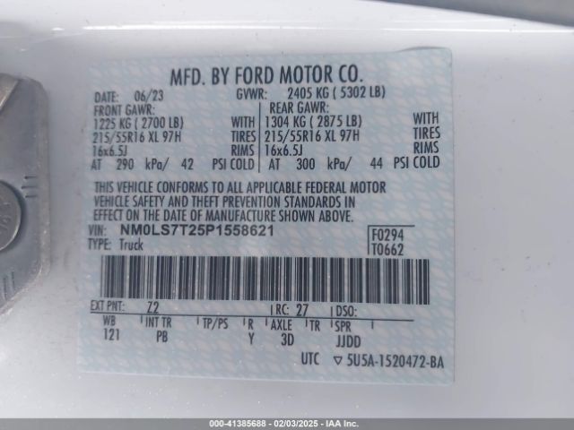 NM0LS7T25P1558621 Ford Transit Connect Xlt Cargo Van