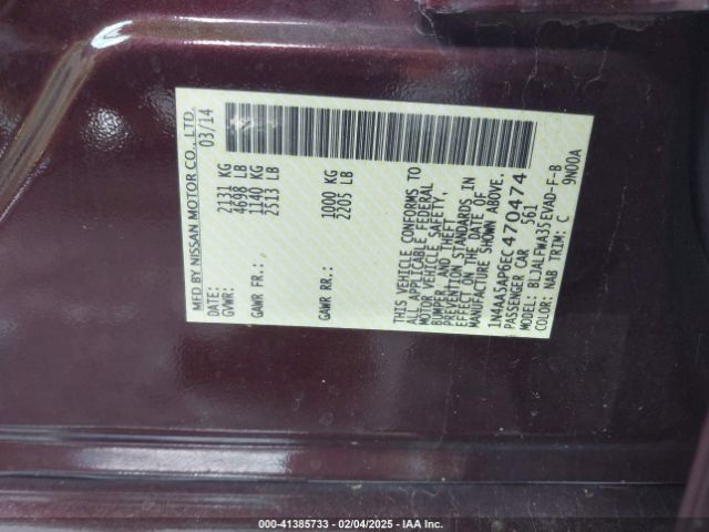 1N4AA5AP6EC470474 Nissan Maxima