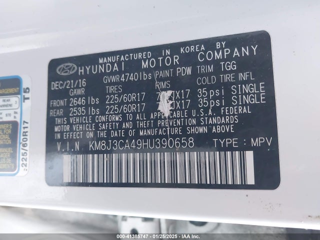Hyundai TUCSON SE 2017 KM8J3CA49HU390658 Image 9