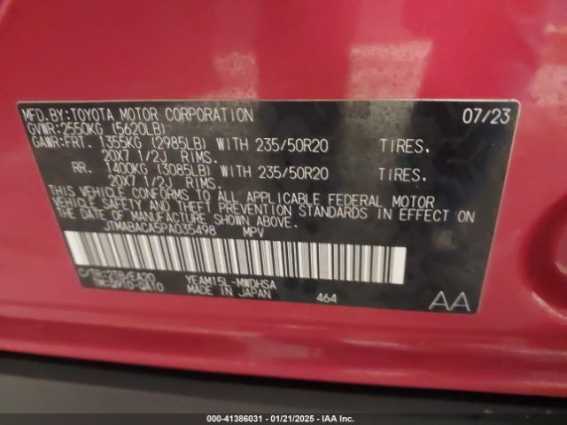 JTMABACA5PA035498 Toyota Bz4x Limited