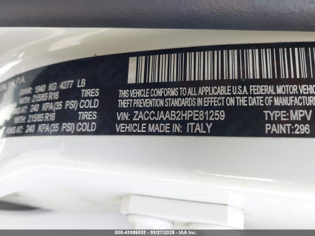 Jeep 2017 2017 ZACCJAAB2HPE81259 Image 9