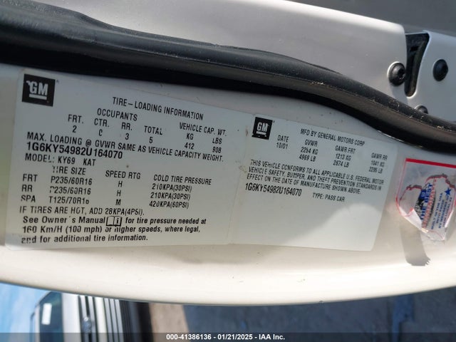 2002 CADILLAC SEVILLE 1G6KY54982U164070 Photo 8