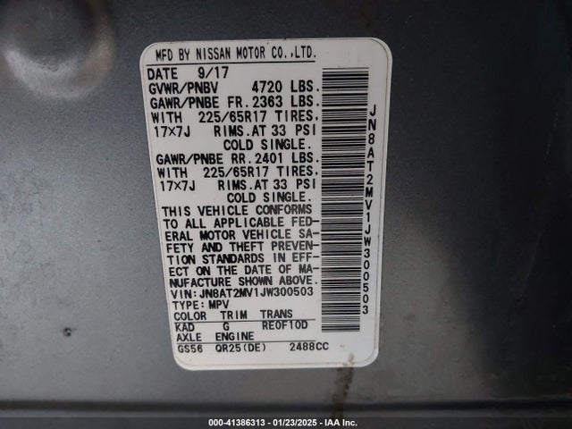 Nissan ROGUE SV 2018 JN8AT2MV1JW300503 Image 9