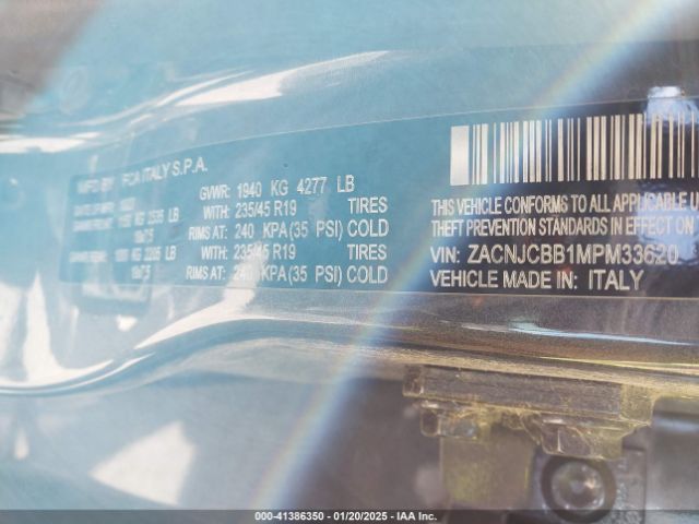 ZACNJCBB1MPM33620 Jeep Renegade Latitude Fwd