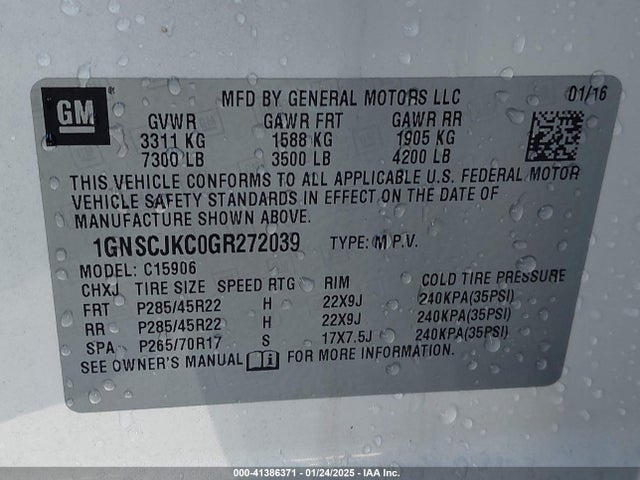 Chevrolet Suburban Ltz 2016 1GNSCJKC0GR272039 Image 9