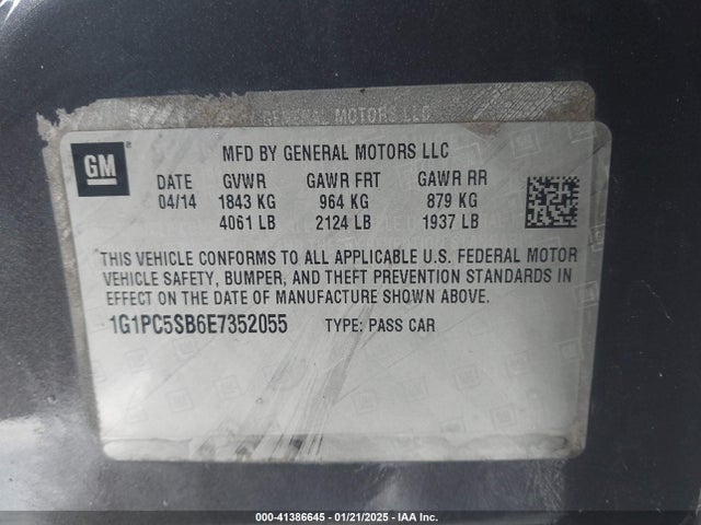 Chevrolet Cruze 1lt Auto 2014 1G1PC5SB6E7352055 Image 9