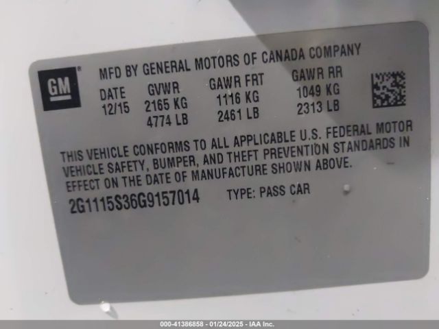 2G1115S36G9157014 Chevrolet Impala 2lt