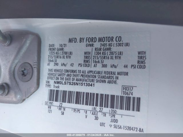 NM0LS7S26N1513041 Ford Transit Connect Xl Cargo Van