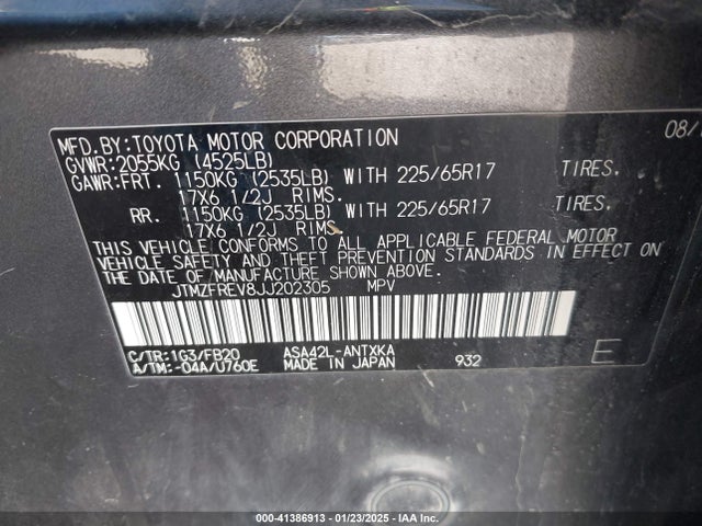 Toyota RAV4 LE 2018 JTMZFREV8JJ202305 Image 9