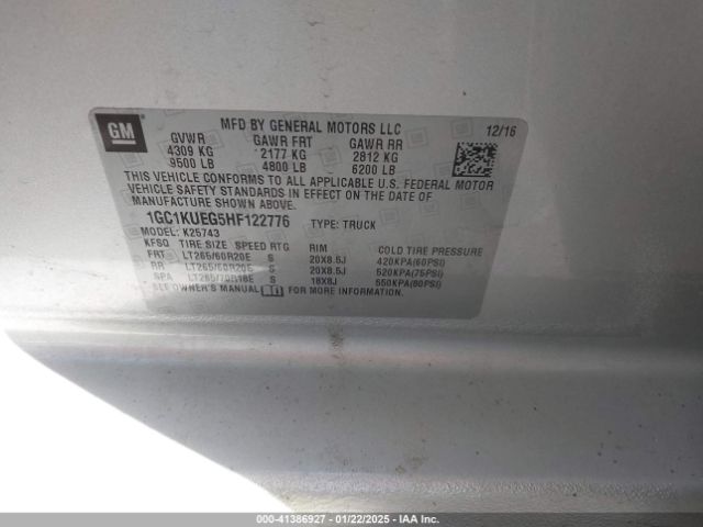 1GC1KUEG5HF122776 Chevrolet Silverado 2500hd Wt