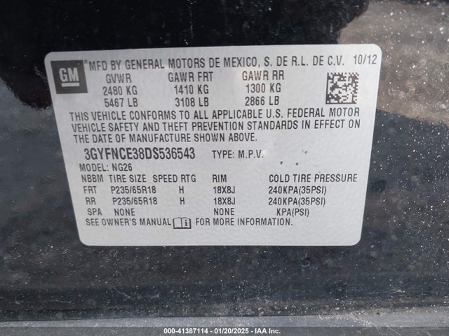 2013 CADILLAC SRX 3GYFNCE38DS536543 Photo 8