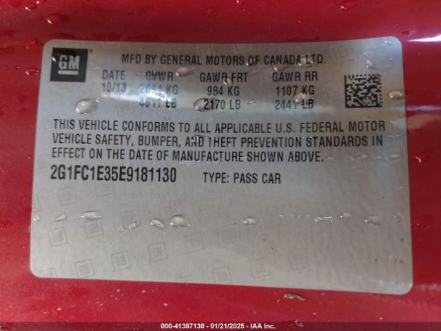 2G1FC1E35E9181130 Chevrolet Camaro 2lt