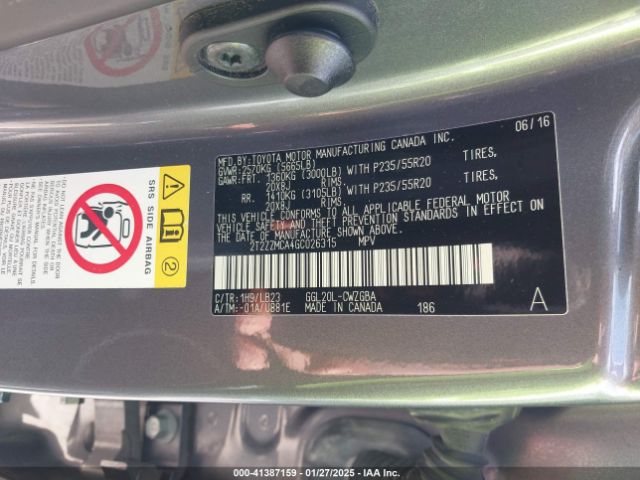 2T2ZZMCA4GC026315 Lexus RX 350