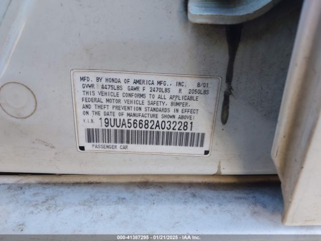 2002 ACURA TL 19UUA56682A032281 Photo 8