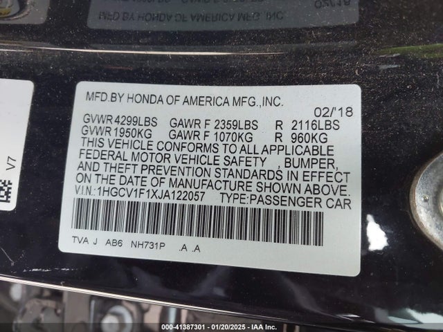 1HGCV1F1XJA122057 Honda ACCORD LX