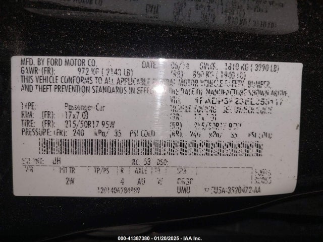 Ford FOCUS SE 2014 1FADP3F23EL355117 Image 9