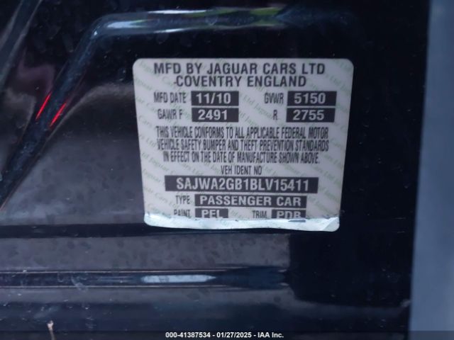 2011 JAGUAR XJ SAJWA2GB1BLV15411 Photo 8