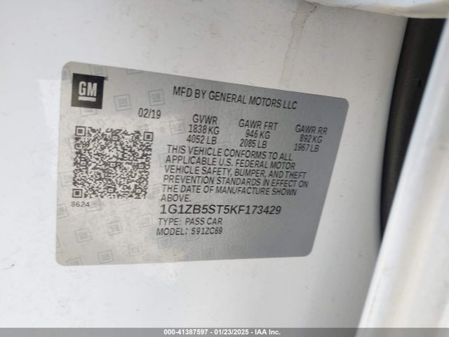 1G1ZB5ST5KF173429 Chevrolet Malibu 1ls