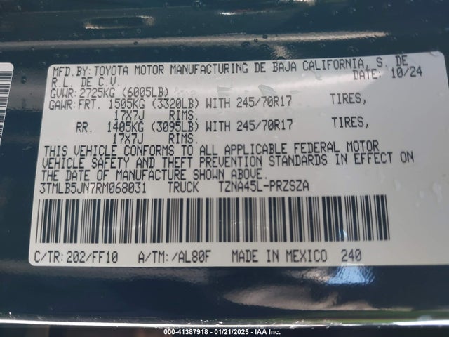 Toyota Tacoma Sr5 2024 3TMLB5JN7RM068031 Image 9