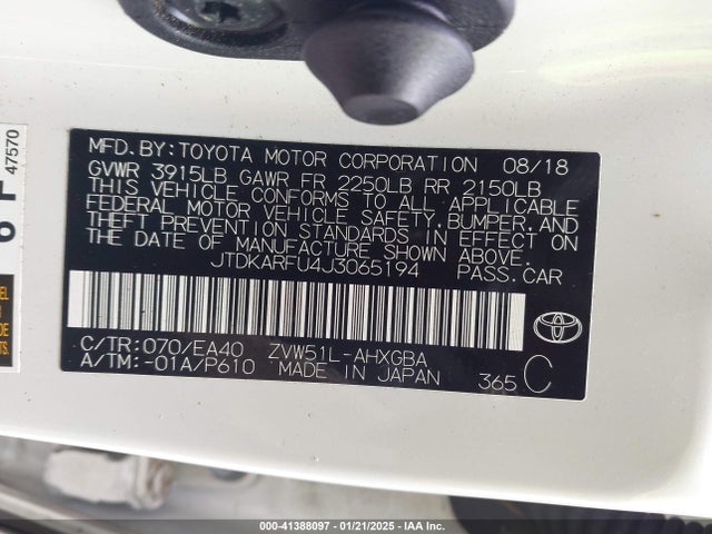 JTDKARFU4J3065194 Toyota Prius