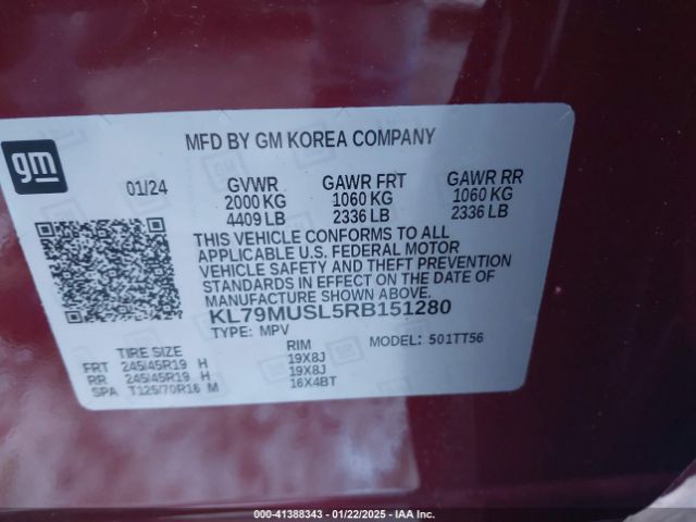 KL79MUSL5RB151280 Chevrolet Trailblazer Awd Rs