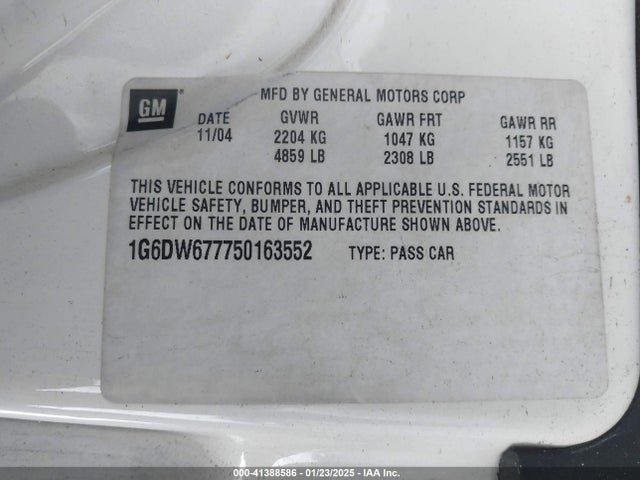 2005 CADILLAC STS 1G6DW677750163552 Photo 8