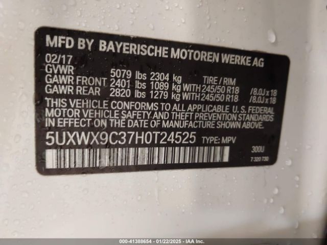 5UXWX9C37H0T24525 BMW X3 Xdrive28i