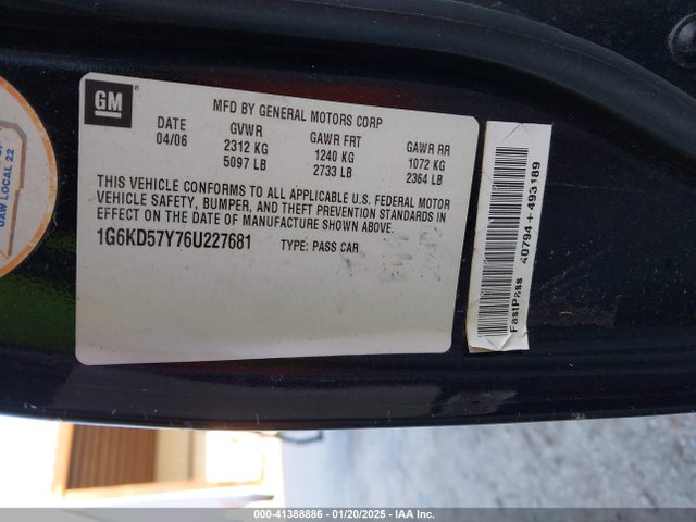 2006 CADILLAC DTS 1G6KD57Y76U227681 Photo 8