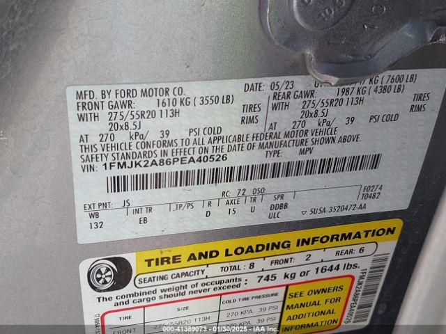 1FMJK2A86PEA40526 Ford Expedition Limited Max