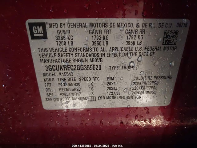 Chevrolet Silverado 1500 2lt 2016 3GCUKREC2GG359620 Image 9